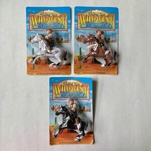 Vintage Wild West Wind Up Riding Cowboy Lot of 3 Toys Figures